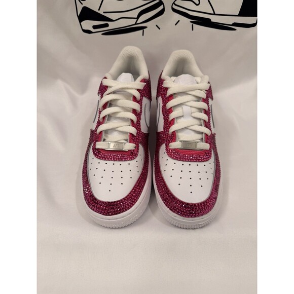 Air Force 1 Low Pink Rhinestone Custom Size 6y/7.5w main image 4